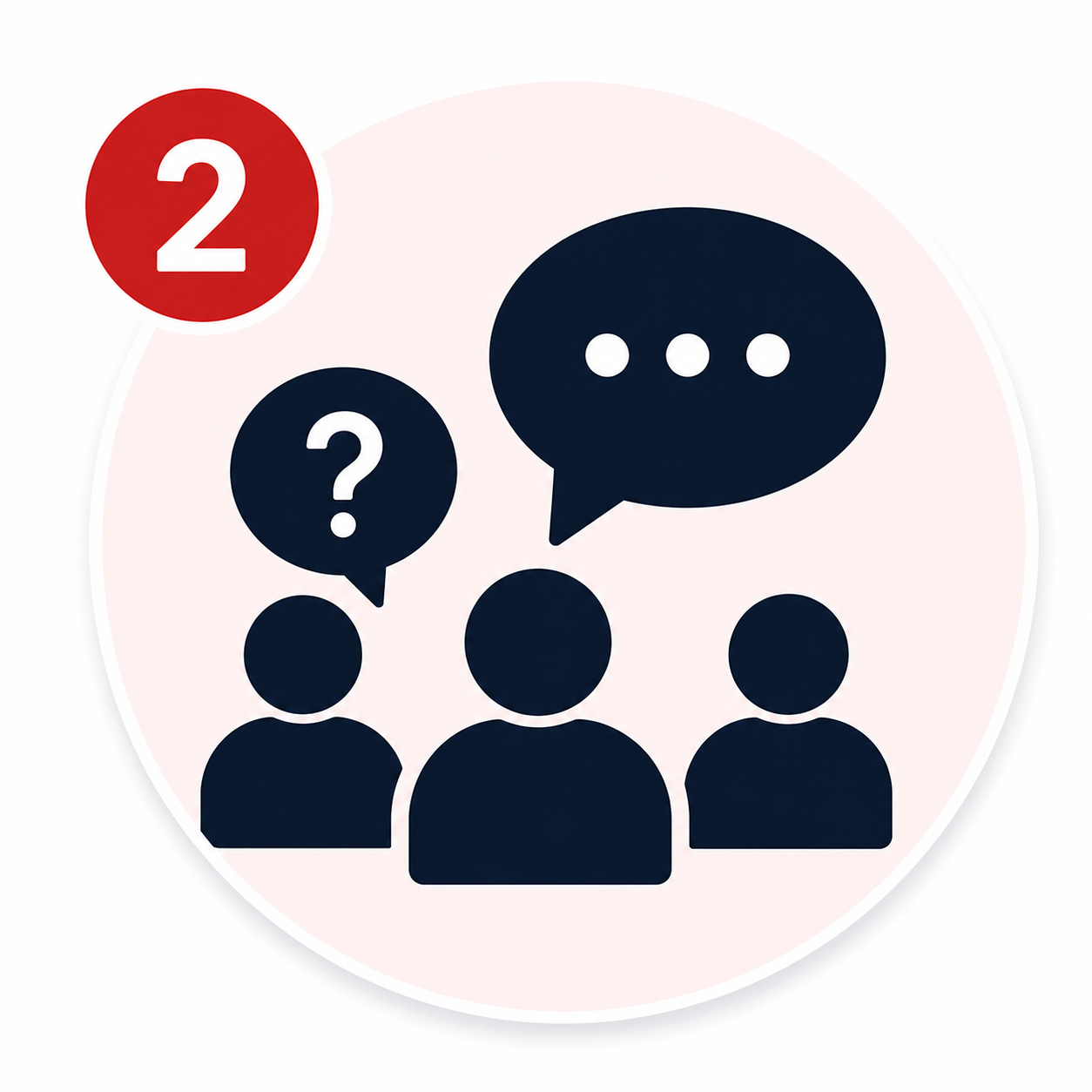 Discusión en grupo con indicador de notificación