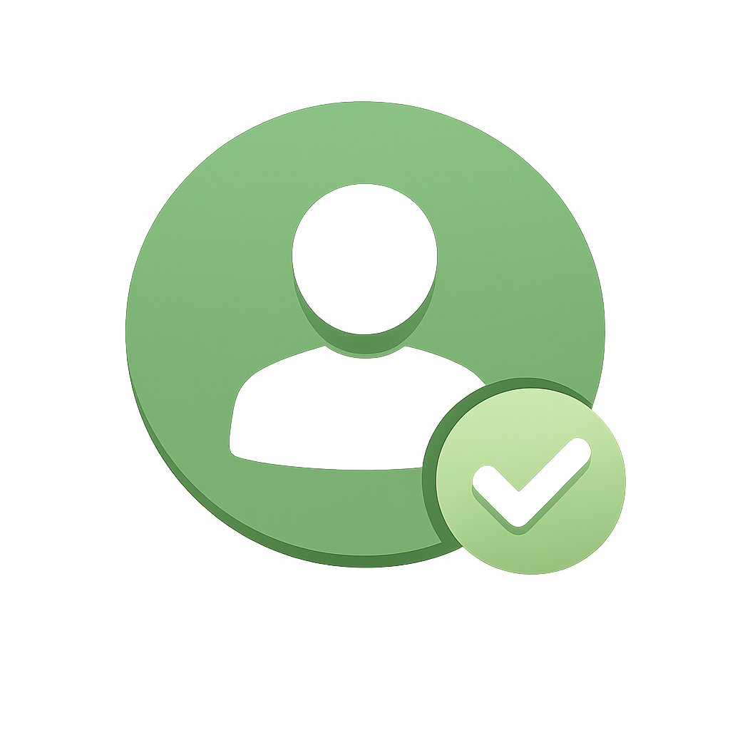Beneficios de implementar un Portal de Autoservicio Marca de verificación verde e icono de usuario